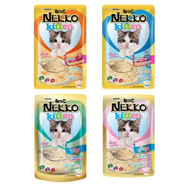 Pate mèo Nekko Kitten cho mèo con dạng gói 70g