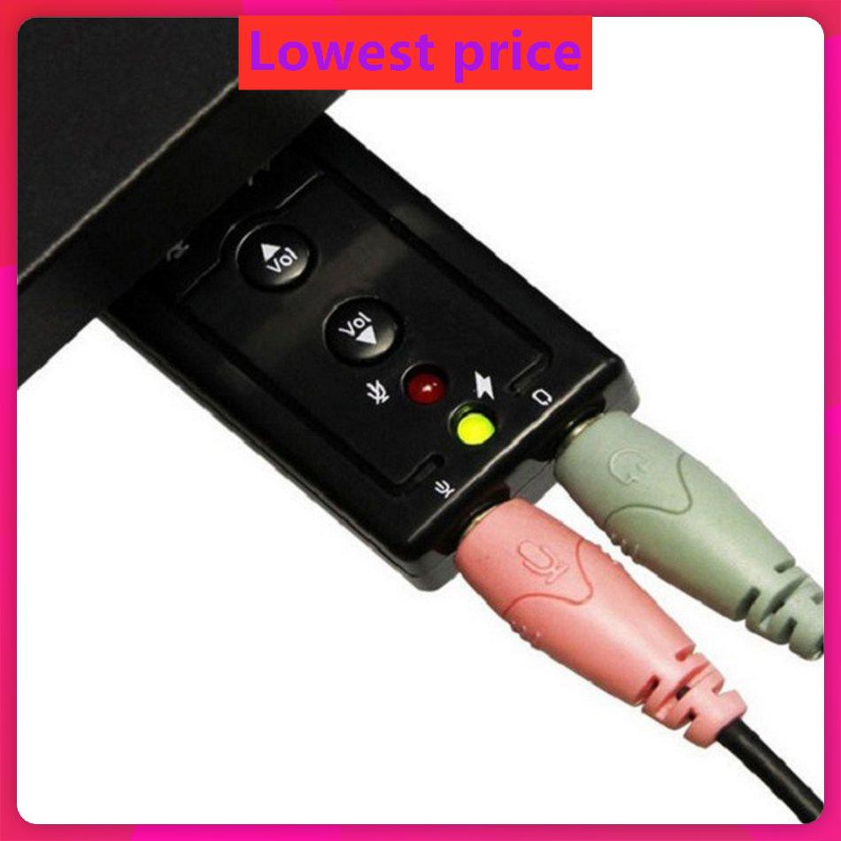 Card âm thanh USB ngoài 7.1 chuyển đổi USB sang giắc tai nghe 3.5mm kỹ thuật số