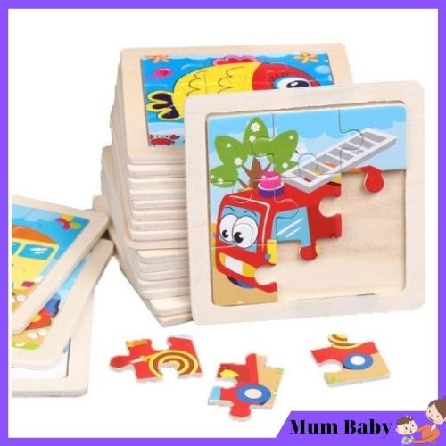 Đồ chơi xếp hình, ghép hình 9 mảnh bằng gỗ cho bé trai và bé gái 2 3 4 5 tuổi. Đồ chơi trí tuệ cho trẻ em MUMBABY55