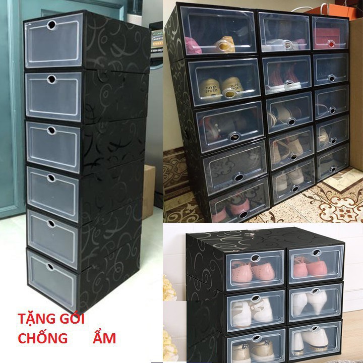 Hộp Đựng Giày Dép Nắp Nhựa Cứng Trong Suốt, Hộp Đựng Giày Size Lớn Chịu Lực Tốt