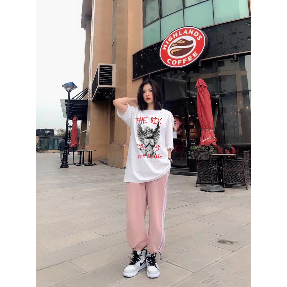 Áo phông tay lỡ unisex - Vải cotton 4 chiều - ThesixBrand - RED ANGEL | BigBuy360 - bigbuy360.vn