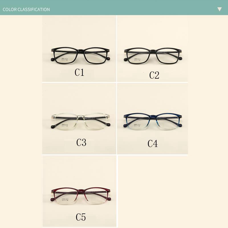 Literary Men Women Square Flat Mirror TR90 Fashion Light Comfortable Transparent Frame Glasses