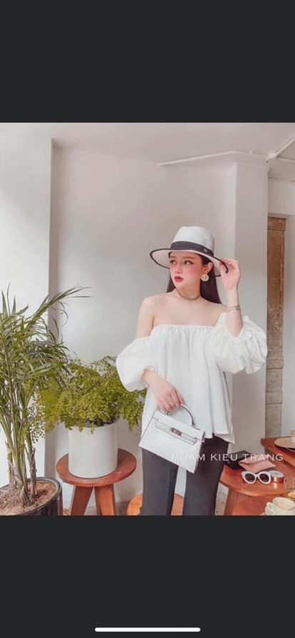 Áo ống bẹt vai tay phồng - hàng loại 1