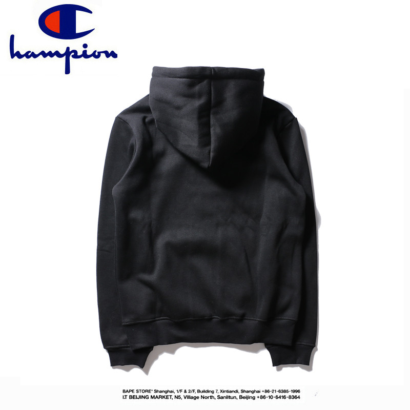 CHAMPION Men and Women Cotton Plus Velvet Pullovers Long-sleeved Plus Size Hooded Sweatshirt