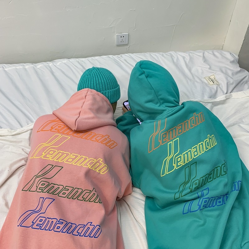 Áo hoodie tay dài dáng rộng kiểu Hàn Quốc phong cách xuân thu năng động dành cho nam 2021