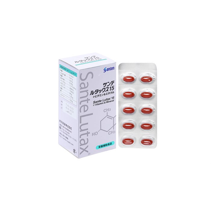 Viên uống bổ mắt Sante Lutax 15 - Vitamin tổng hợp và các loại khoáng chất đến từ Nhật bản (Hộp 90 viên)