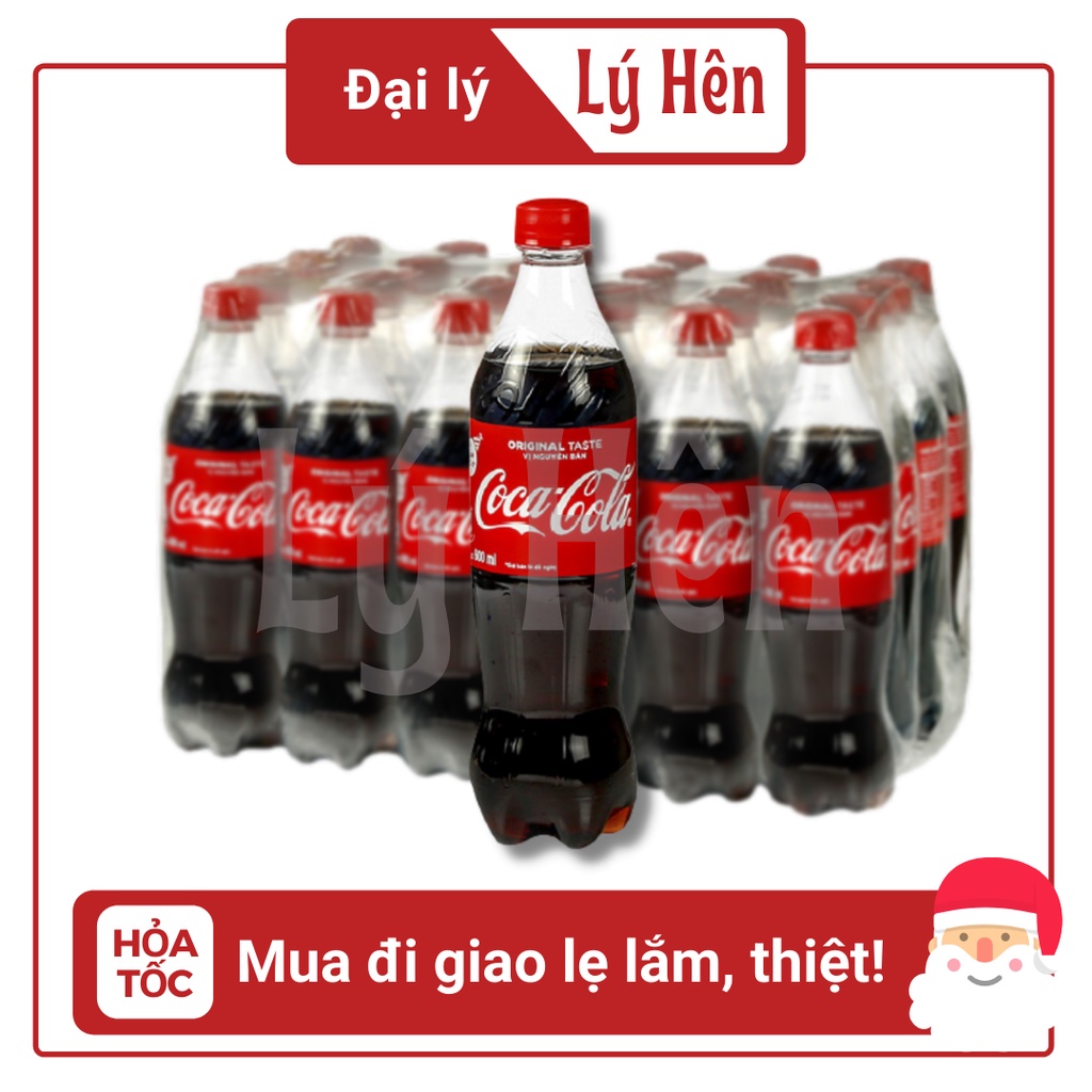Thùng 24 Nước Ngọt Có Gas Coca Cola Bao Bì Xuân Soft Drink Chai Nhựa PEP 600 ml Date Luôn Mới