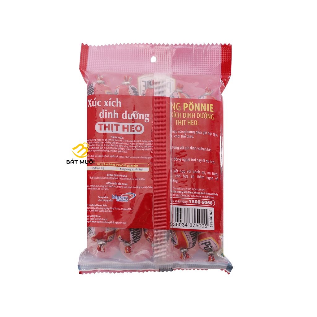 Xúc xích dinh dưỡng thịt heo Ponnie gói 175g