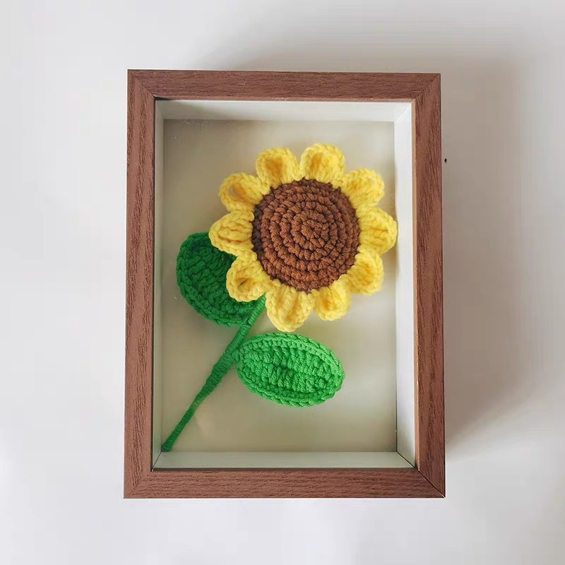 Khung ảnh len handmade hoa hướng dương