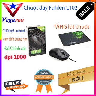 Chuột máy tính có dây Fuhlen-Vega Pro 1 đổi 1 24 Tháng Tặng lót chuột 50k dùng cho nhiều thiết bị