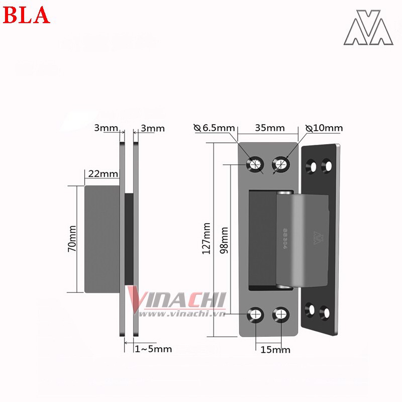 Bản Lề Cửa Âm SUS 304 - Bản Lề Cửa Âm Được Sử Dụng Để Ráp Nối Cánh Cửa Và Khung Cửa Lại Với Nhau