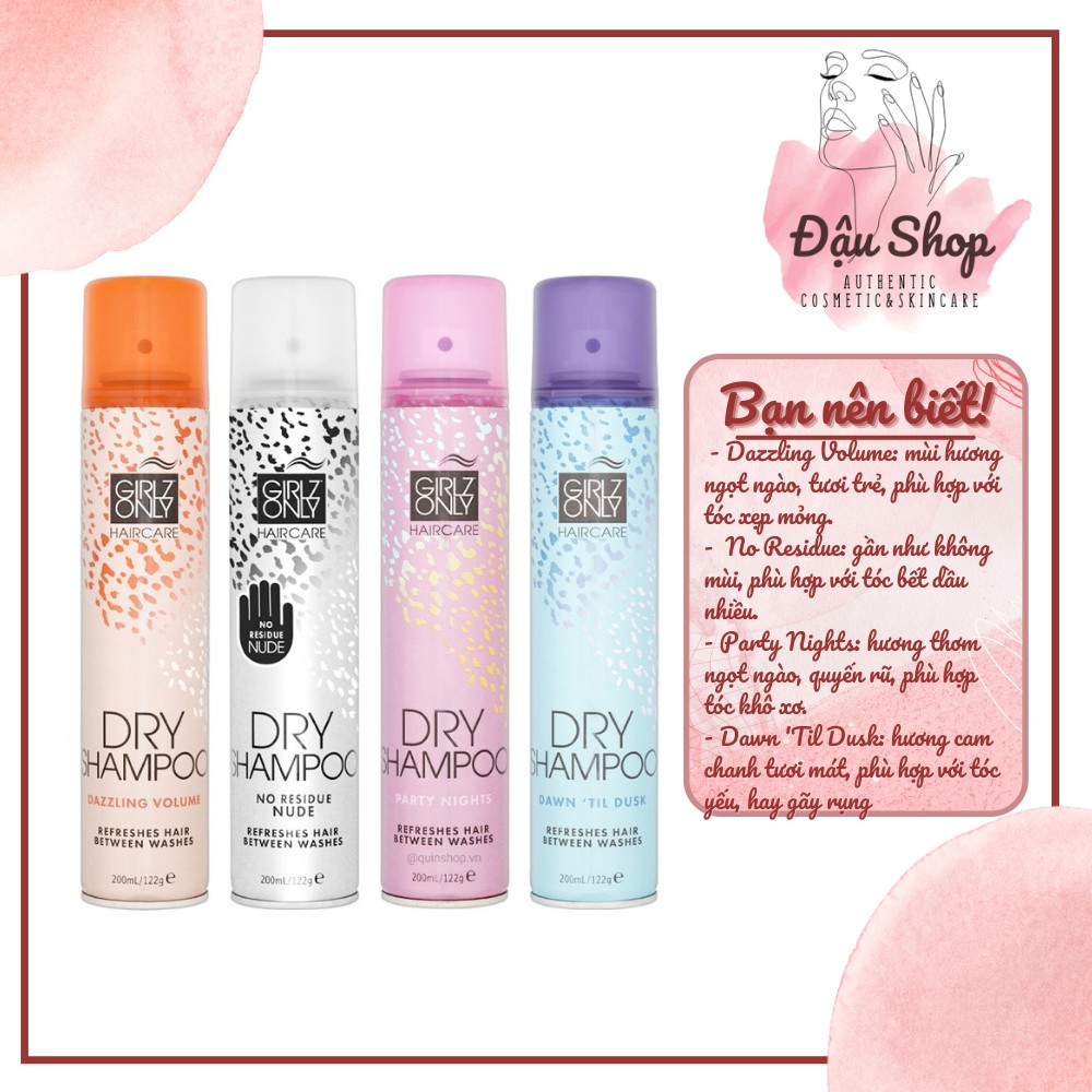 Dầu gội khô Girlz Only Dry Shampoo 200ml