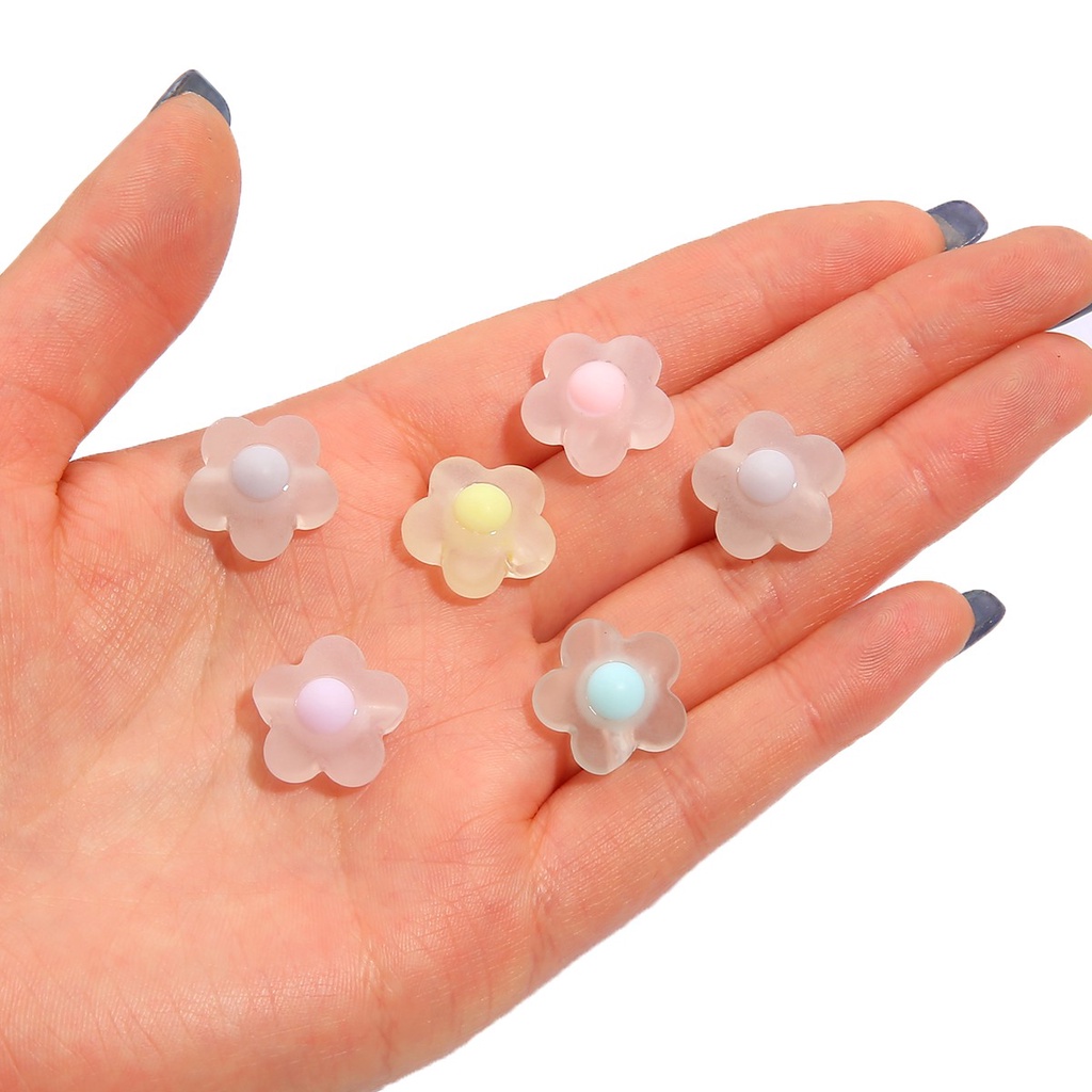 Hạt nhựa acrylic trong suốt hình hoa dành cho làm trang sức diy