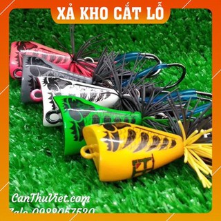 Xả kho - Free Ship - Mồi gỗ nhái lắc cao cấp Champaka frog Thái Lan - mồi giả câu lure cá lóc chẽm