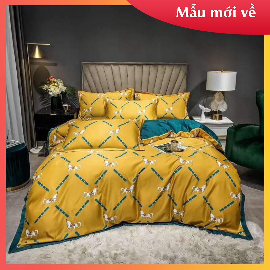 Bộ chăn ga và gối chất LỤA TENCEL Hàn Quốc đẳng cấp(chăn trần bông)