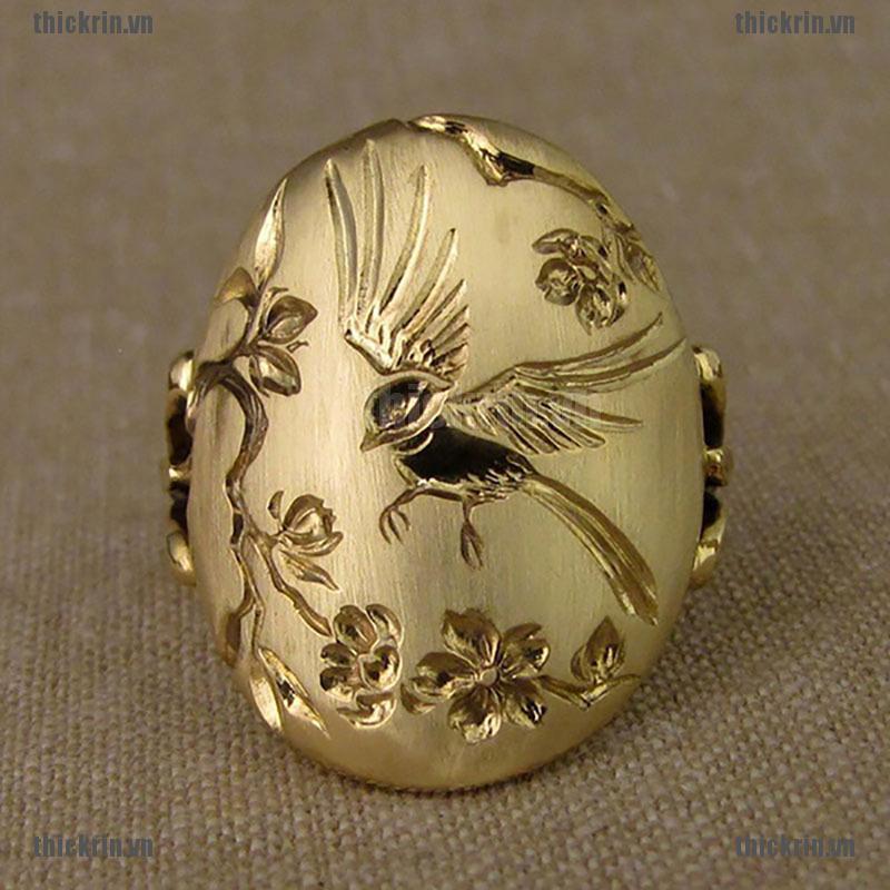 <Hot~new>Simple 18K Gold Magpie Peony Flower Women Ring Wedding Party Ring Women Jewelry