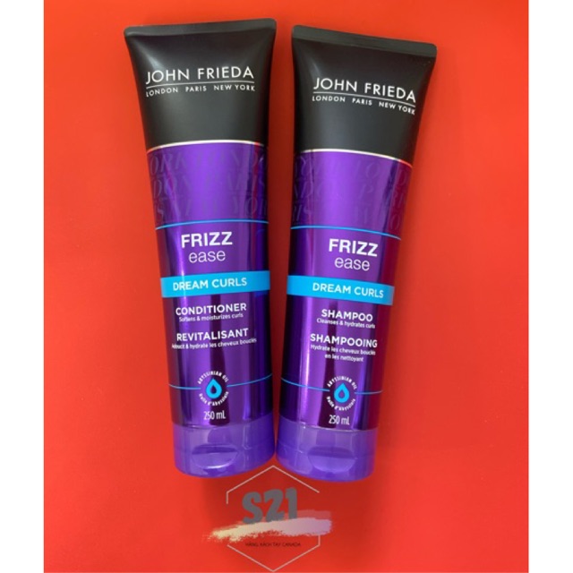 Cặp Gội Xả Chống Xơ Rối Cho Tóc Xoăn Uốn John Frieda Frizz Ease Dream Curls Conditioner 250ml + 250ml