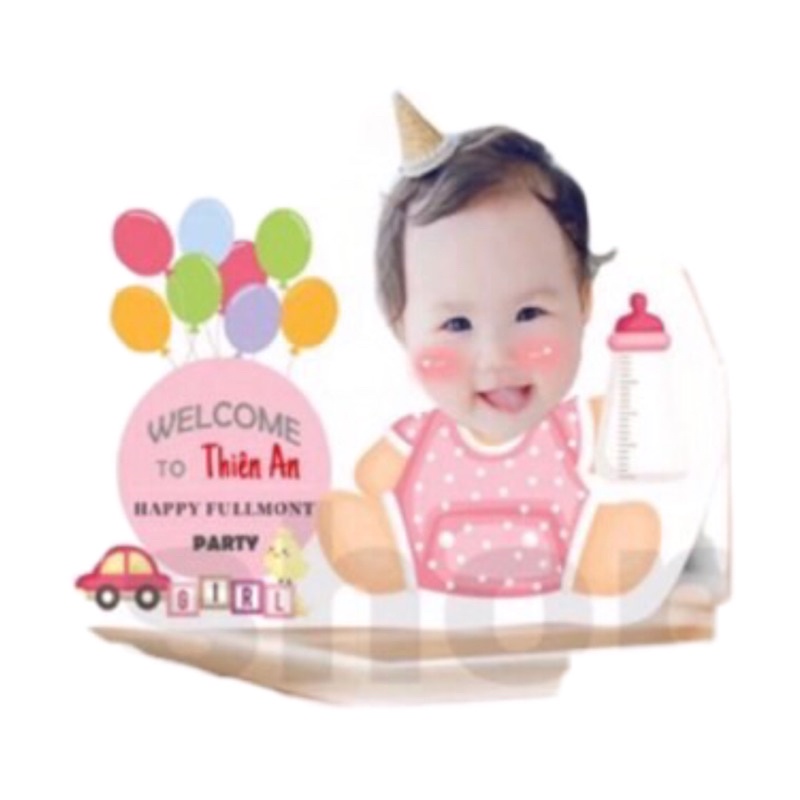 Chibi  để bàn chủ để happy fullmonth  trang trí tiệc