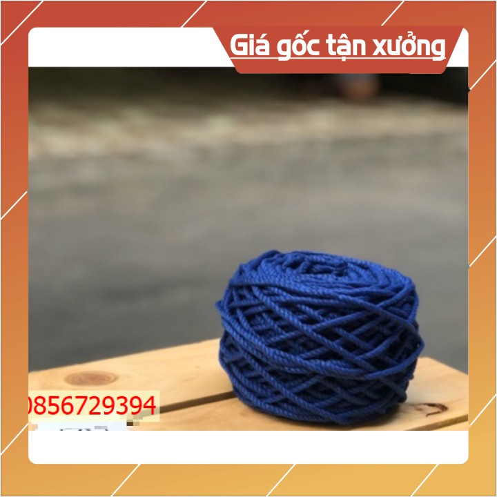 Dây thừng cotton màu Xanh côban size 3mm thắt Macrame