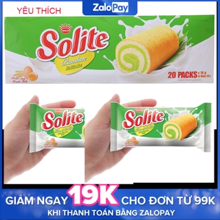 Bánh bông lan cuộn kem  Solite hộp 360g (20 cái)