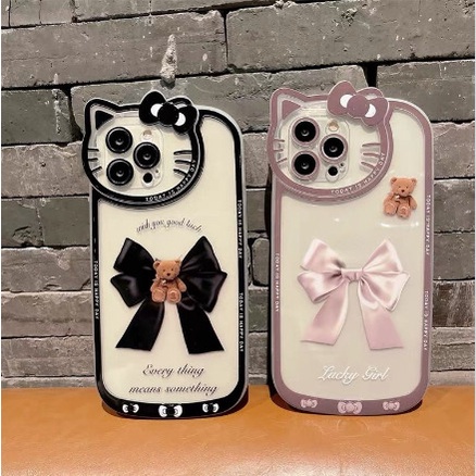 Ốp Điện Thoại Họa Tiết Gấu Và Mèo Dễ Thương Cho IPhone 12 13 11 Pro Max X Xs Max Xr