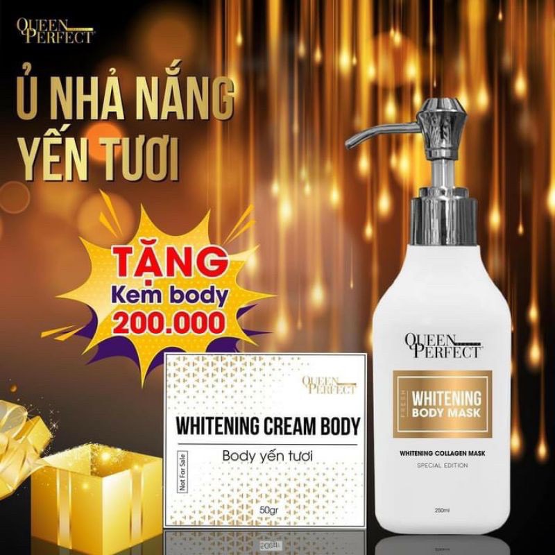 Ủ Yến Tươi Dưỡng Trắng Body QUEENPERFECT Mờ Thâm,Sạm Da,Da Bắt Nắng, Cháy Nắng, Da Không Đều Màu, Nuôi Da Căng Mọng | BigBuy360 - bigbuy360.vn