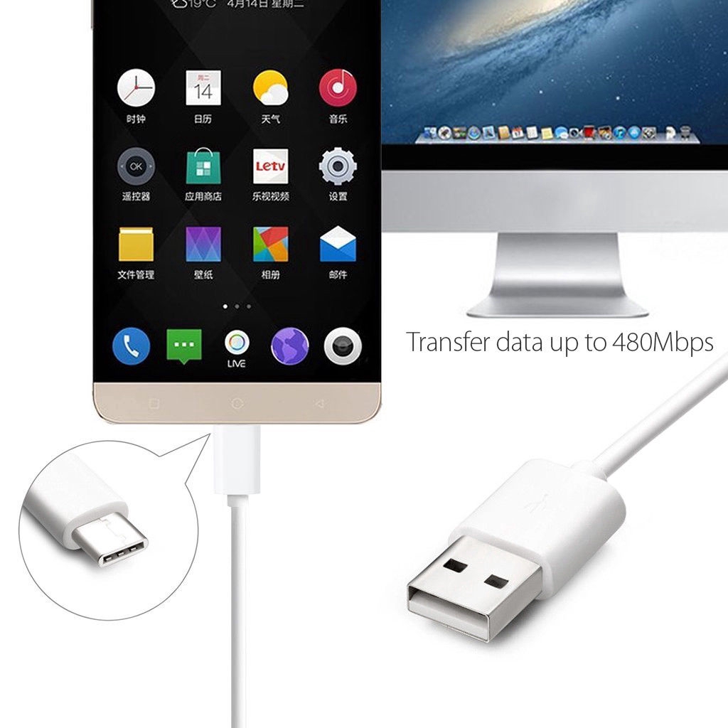 Cáp sạc dây dù dài 1-3m USB-C 3.1 Type C cho điện thoại Samsung Huawei