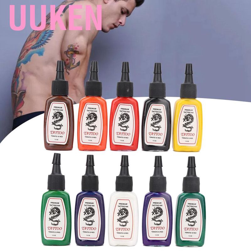 Set 10 lọ mực xăm hình cao cấp chuyên nghiệp