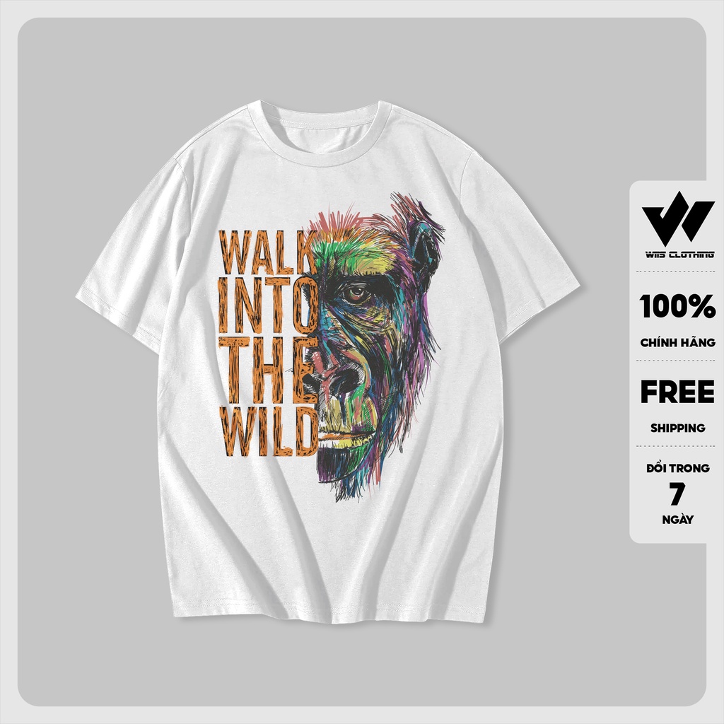 Áo thun tay lỡ WIIS unisex phông form rộng Monkey thời trang nam nữ ulzzang oversize