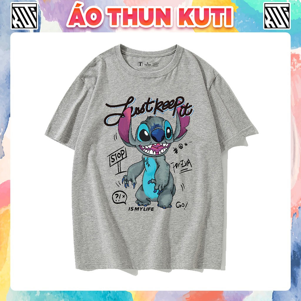 Áo Thun Tay Lỡ Stitch Unisex Kuti Basic Tee Phông Trơn Nam Nữ Form Rộng Oversize 6 Màu Phong Cách Ulzzang Hàn Quốc