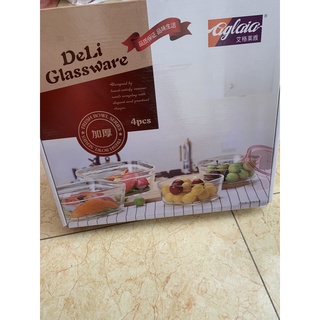 set 4 thố thủy tinh cao cấp Deli