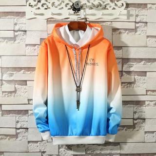 Áo hoodie màu sắc Gradient tay dài cá tính