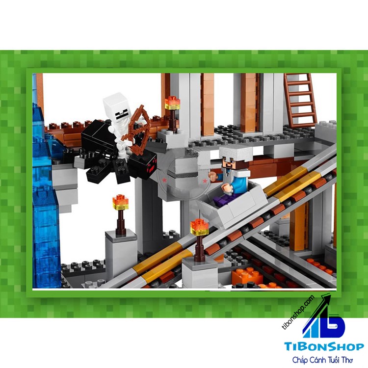 Đồ chơi lắp ráp Minecraft Bela 10179 Xếp Mô Hình Nhà My World Minifigures khu hầm mỏ