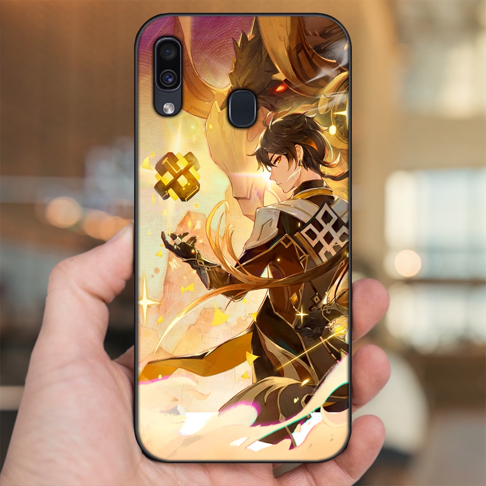 Ốp lưng Samsung A20, A30, A40, M20 viền đen in hình Zhongli Genshin Impact