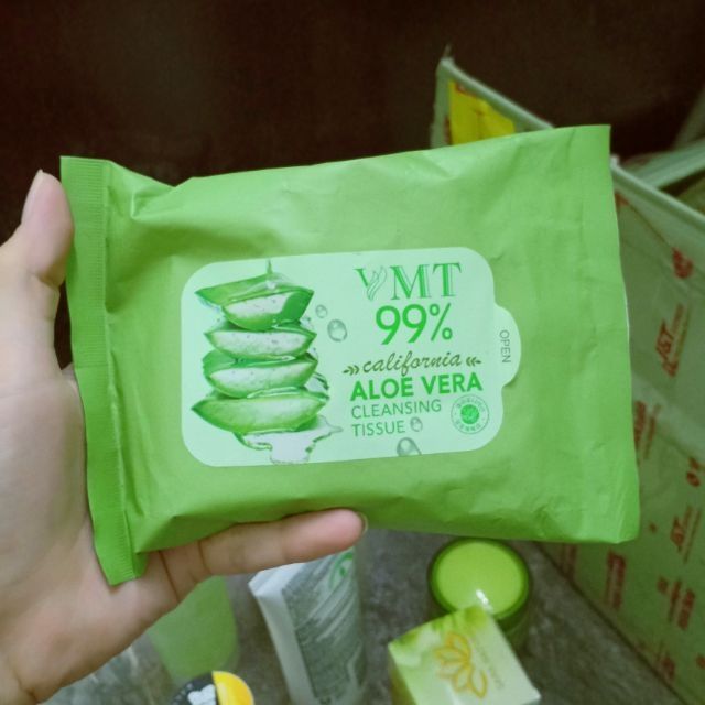 Gói 25m khăn ướt tẩy trang có sẵn dung dịch lô hội 99% california | BigBuy360 - bigbuy360.vn