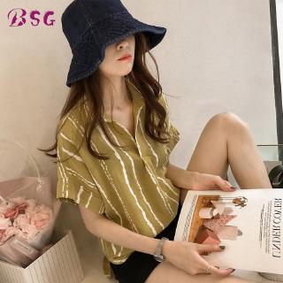 Áo Sơ Mi Công Sở Nữ Cổ Chữ V Sọc Dọc