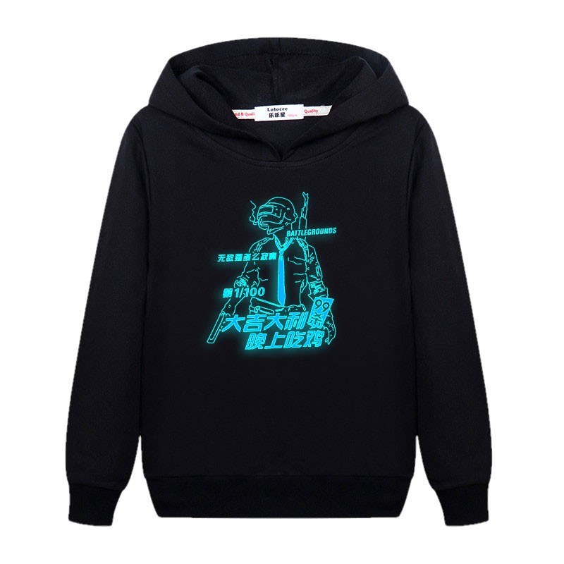 Áo khoác Hoodie in hình PUBG phát sáng cho bé trai
