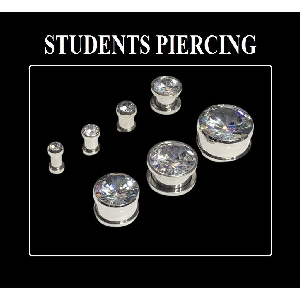 KHUYÊN NONG TAI INOX VIÊN ĐÁ PHA LÊ TO CAO CẤP - KHUYÊN THÉP KO GỈ