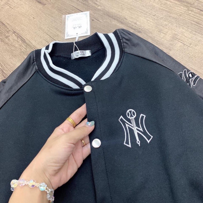 ÁO BOMBER NỈ PHỐI TAY DA | BigBuy360 - bigbuy360.vn