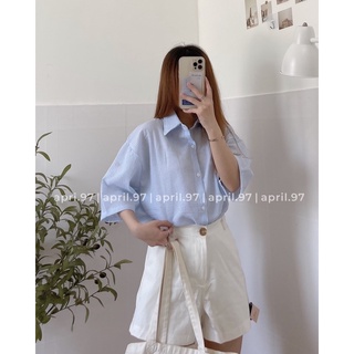 Áo sơ mi kẻ tay ngắn (ảnh thật/ có sẵn)