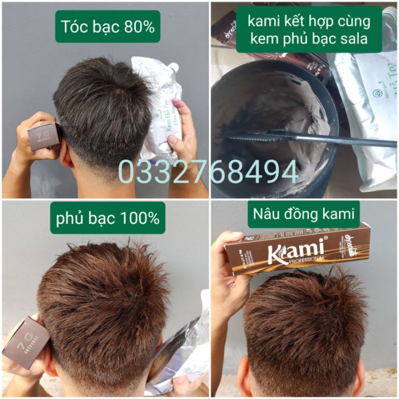 Nhuộm Siêu Phủ Bạc Hương socola Kami