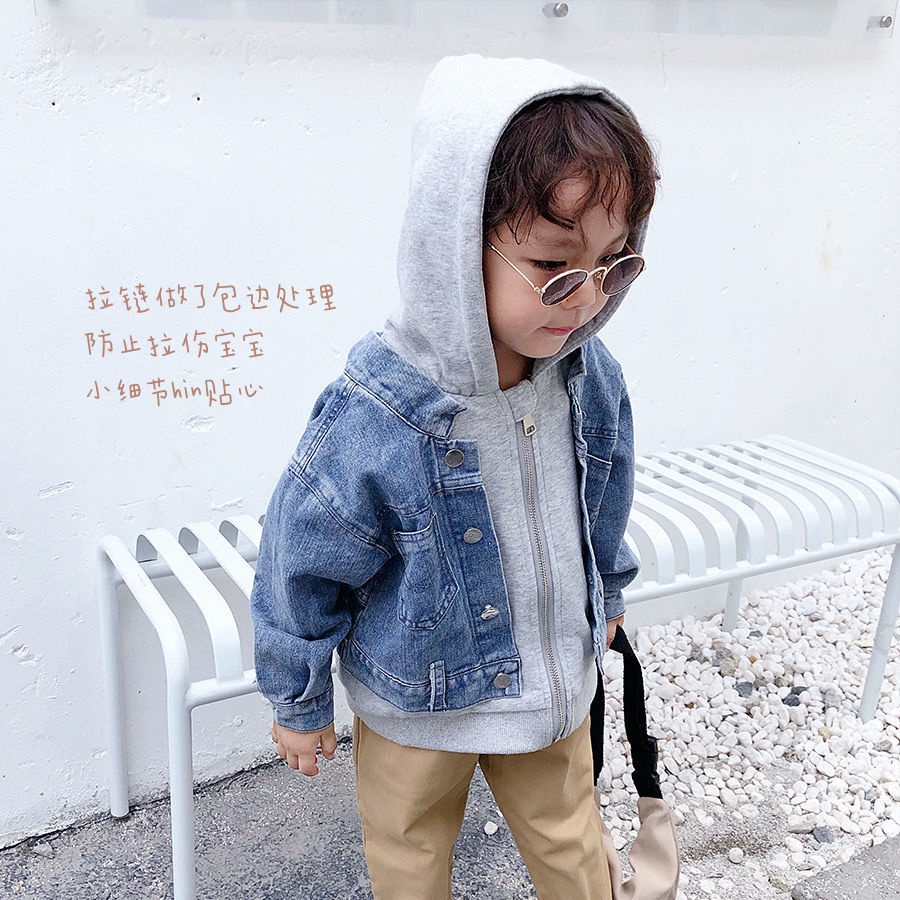 Áo Khoác Denim Thiết Kế Mới Thời Trang Mùa Xuân Thu Theo Phong Cách Hàn Quốc Cho Bé