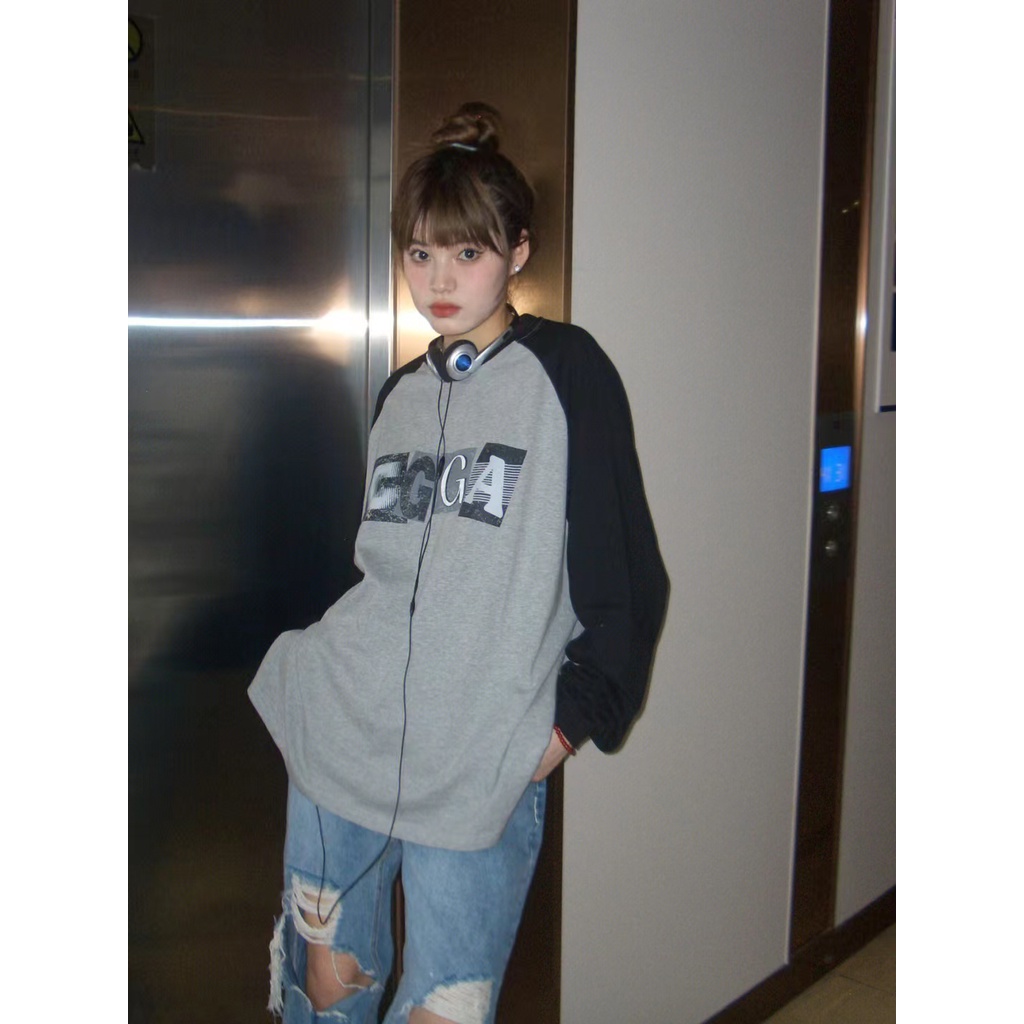 NRVP Áo Hoodie Tay Dài Oversize In Họa Tiết Phong Cách Hàn Quốc Kiểu Mới Cho Nam / Nữ