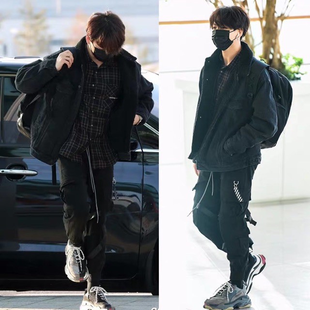 ẢNH THẬT QUẦN JOGGER JUNGKOOK BTS BOY WITH LUV VÀ TẠI SÂN BAY | BigBuy360 - bigbuy360.vn