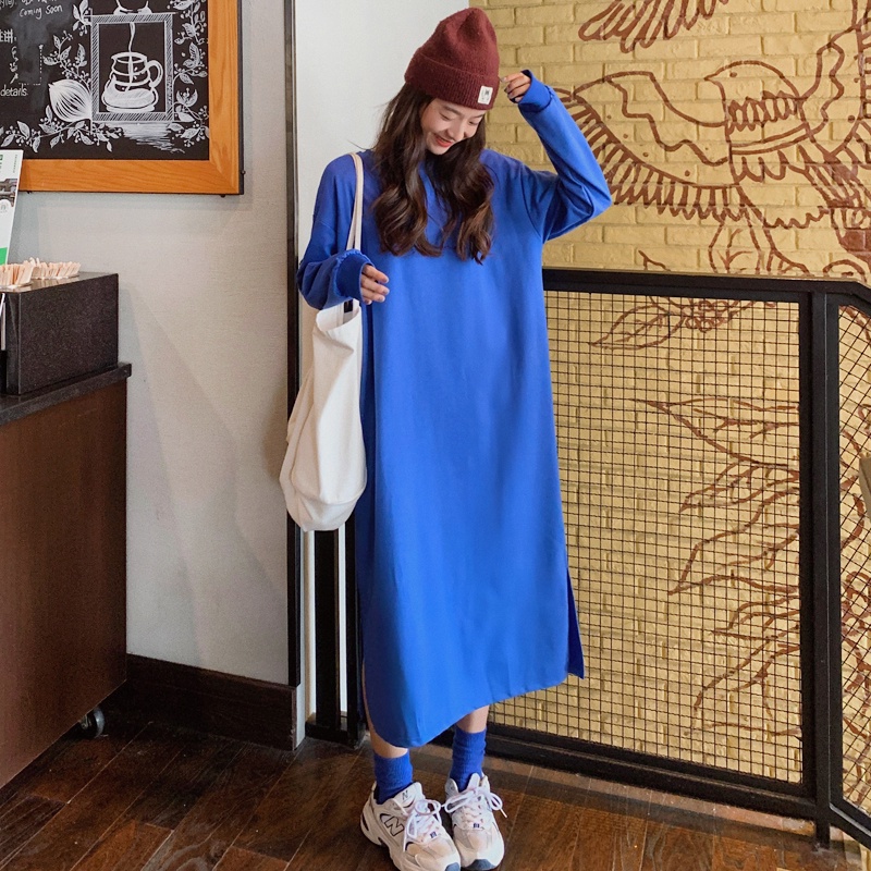 SUXI Áo Sweater Mỏng Cổ Tròn Tay Dài Dáng Rộng Màu Sắc Đơn Giản Thời Trang Xuân Thu Dành Cho Nữ