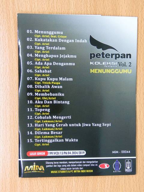 Đĩa Cd Những Bài Nhạc Karaoke Peterpan Vol 2