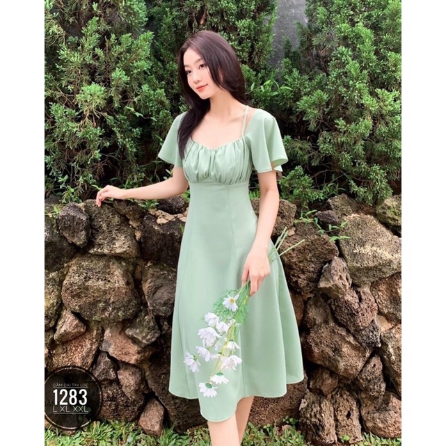 [ BIGSIZE ] ĐẦM CỔ U TAY XOÈ TỪ 55-100kg