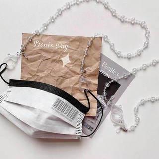 New Simple Transparent Acrylic Beaded Necklace Mask Chain