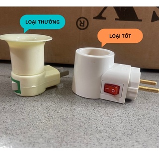 Đui đèn e27 đui xoáy có công tắc tắt / bật kèm phích cắm tiện dụng