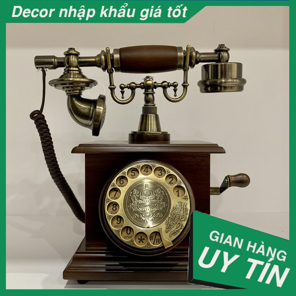 Decor đẹp - Điện thoại lắp SIM DI ĐỘNG và DÂY CỐ ĐỊNH, điện thoại tân cổ điển chuông cơ, tiếng reng thanh, nghe gọi tốt